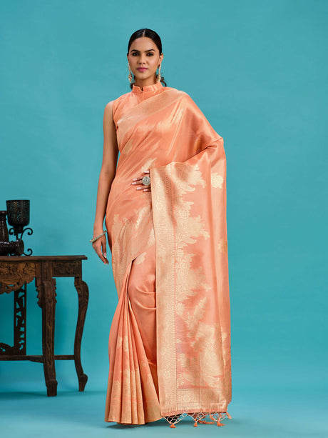 Mimosa Women's Woven Design Banarasi Art Silk Saree With Blouse Piece : SA00001218STFREE