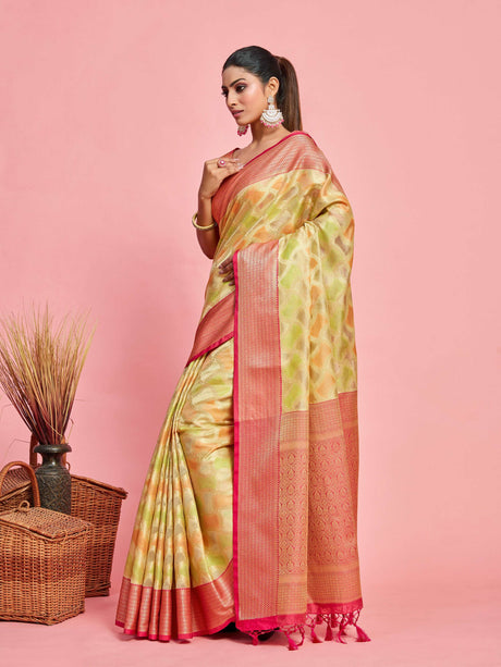 Mimosa Women's Woven Design Banarasi Art Silk Saree With Blouse Piece : SA00001212TSFREE