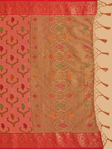 Mimosa Women's Woven Design Banarasi Art Silk Saree With Blouse Piece : SA00001226GJFREE