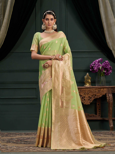 Mimosa Women's Woven Design Banarasi Art Silk Saree With Blouse Piece : SA0000872PS