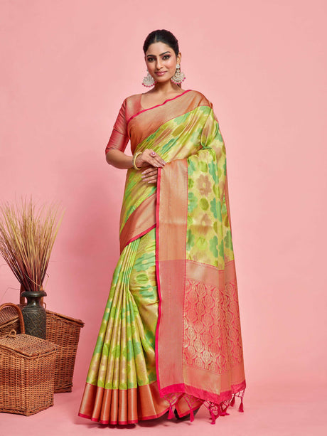 Mimosa Women's Woven Design Banarasi Art Silk Saree With Blouse Piece : SA00001213LRFREE