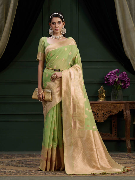 Mimosa Women's Woven Design Banarasi Art Silk Saree With Blouse Piece : SA0000872PS