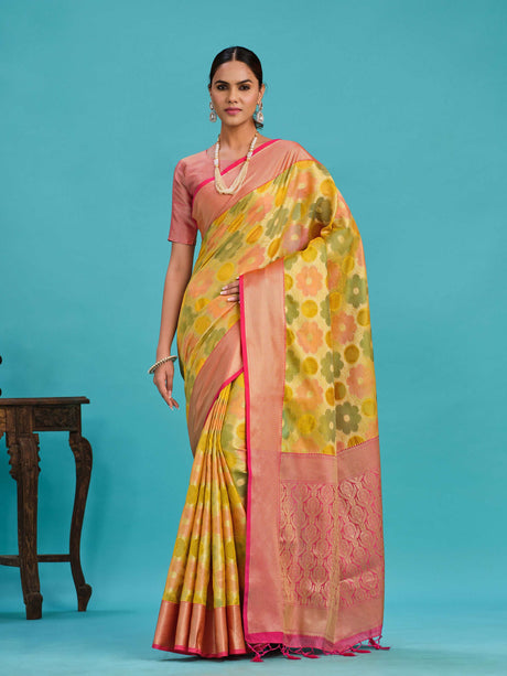 Mimosa Women's Woven Design Banarasi Art Silk Saree With Blouse Piece : SA00001213MSFREE