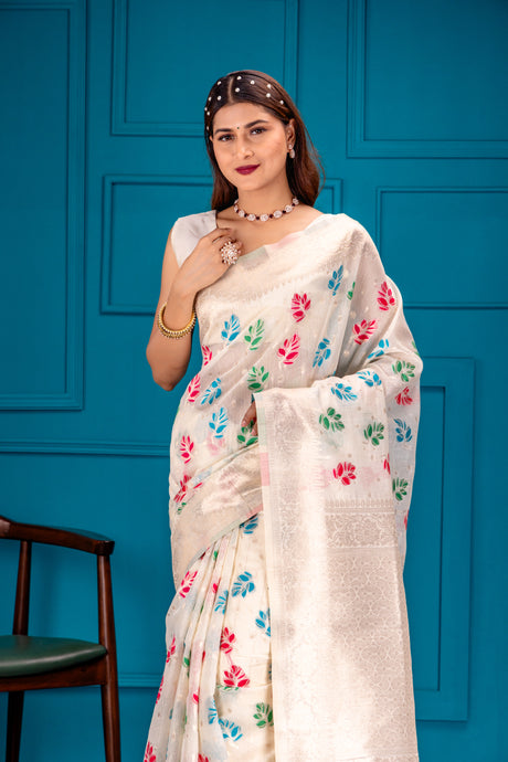 Mimosa Women's Woven Design Banarasi Style Art Silk Saree With Blouse Piece : SA00001603HWFREE