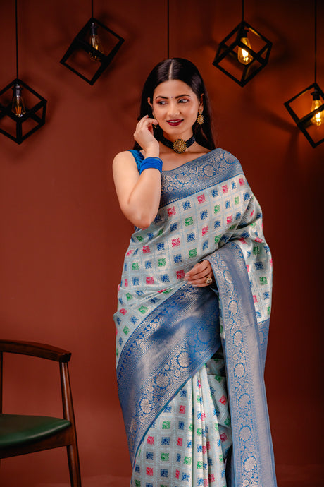 Mimosa Women's Woven Design Kanjivaram Style Art Silk Saree With Blouse Piece : SA00001655SFFREE