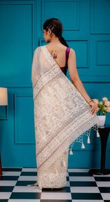 Mimosa Women's Woven Design Kanjivaram Style Art Silk Saree With Blouse Piece : SA00001734WNFREE