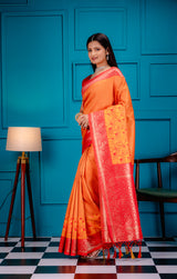 Mimosa Women's Woven Design Kanjivaram Style Art Silk Saree With Blouse Piece : SA00001586ORFREE