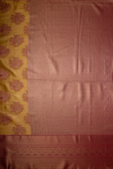 Mimosa Women's Woven Design Kanjivaram Style Art Silk Saree With Blouse Piece : SA00001818GDFREE