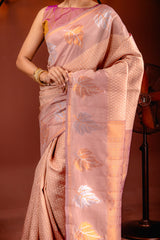Mimosa Women's Woven Design Kanjivaram Style Art Silk Saree With Blouse Piece : SA00001760PCFREE