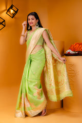 Mimosa Women's Woven Design Banarasi Style Art Silk Saree With Blouse Piece : SA00001780PSFREE