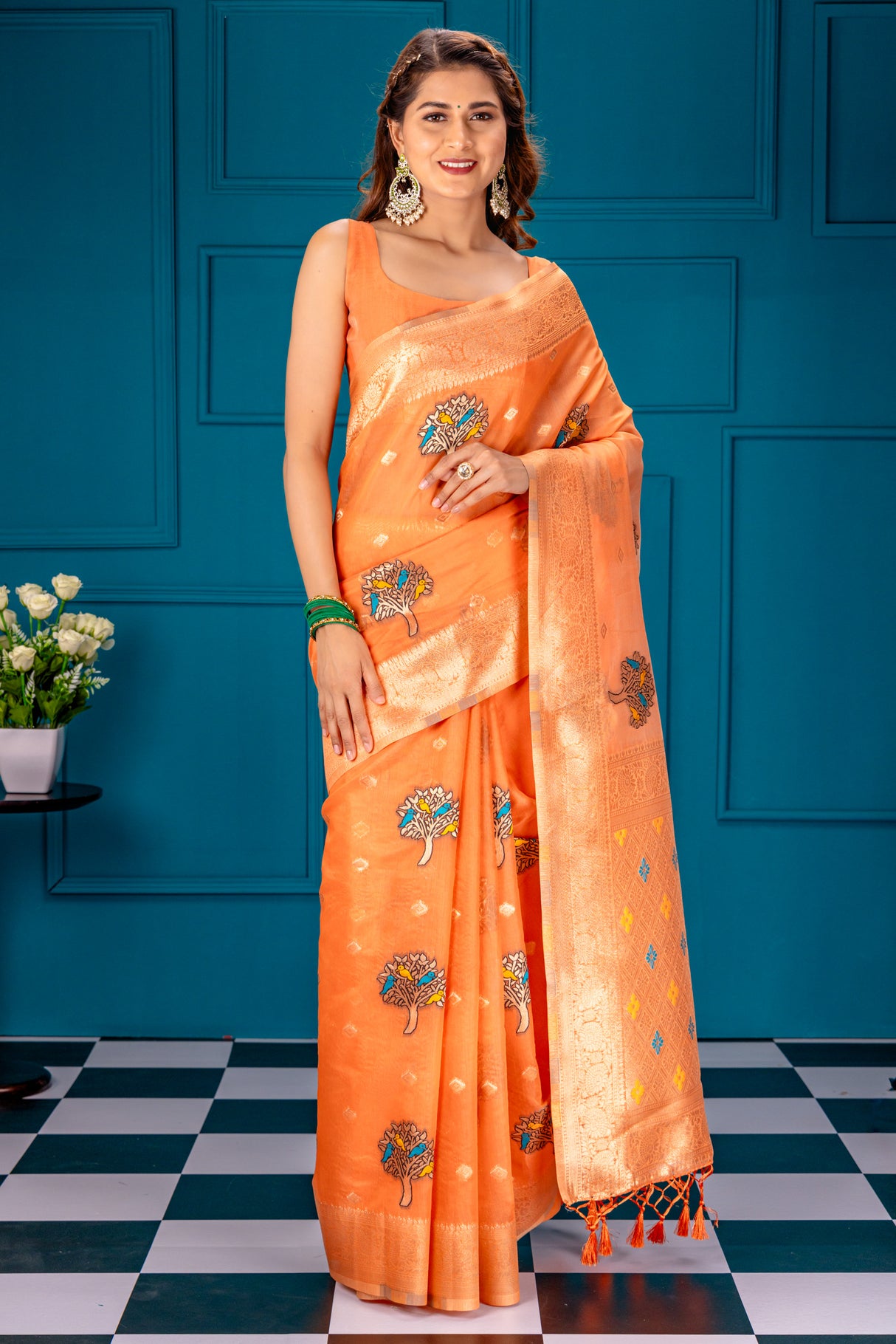 Mimosa Women's Woven Design Banarasi Style Art Silk Saree With Blouse Piece : SA00001740PCFREE