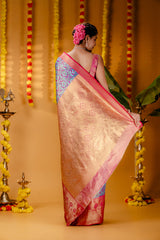 Mimosa Women's Woven Design Kanjivaram Style Art Silk Saree With Blouse Piece : SA00001810ANFREE
