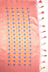 Mimosa Women's Woven Design Banarasi Style Art Silk Saree With Blouse Piece : SA00001743PNKFREE