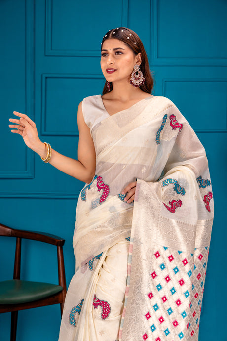 Mimosa Women's Woven Design Banarasi Style Art Silk Saree With Blouse Piece : SA00001743HWFREE