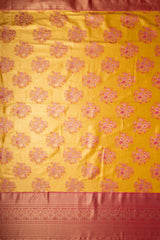 Mimosa Women's Woven Design Kanjivaram Style Art Silk Saree With Blouse Piece : SA00001818GDFREE
