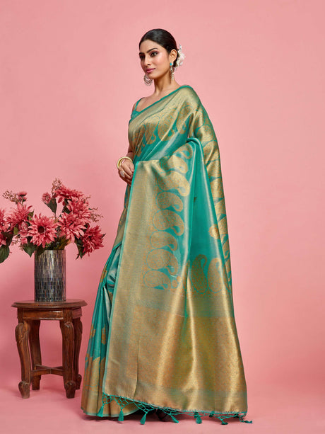 Mimosa Women's Woven Design Banarasi Art Silk Saree With Blouse Piece : SA00001237SFFREE