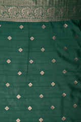Mimosa Women's Woven Design Kanjivaram Style Art Silk Saree With Blouse Piece : SA00001623GRNFREE