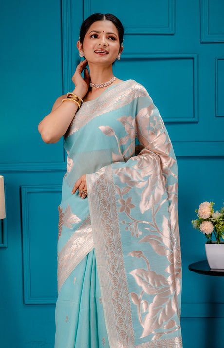 Mimosa Women's Woven Design Banarasi Style Art Silk Saree With Blouse Piece : SA00001780SFFREE