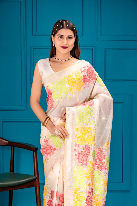 Mimosa Women's Woven Design Banarasi Style Art Silk Saree With Blouse Piece : SA00001730HWFREE