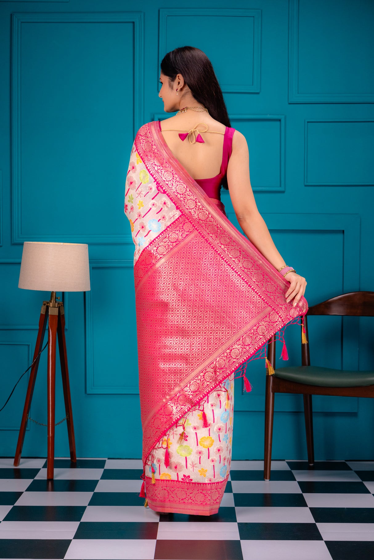 Mimosa Women's Woven Design Repated Style Art Silk Saree With Blouse Piece : SA00001583OFWFREE