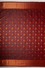 Mimosa Women's Woven Design Kanjivaram Style Art Silk Saree With Blouse Piece : SA00001700MRFREE