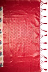 Mimosa Women's Woven Design Kanjivaram Style Art Silk Saree With Blouse Piece : SA00001624HWFREE