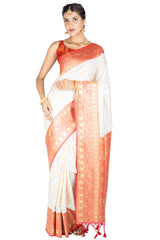 Mimosa Women's Woven Design Kanjivaram Style Art Silk Saree With Blouse Piece : SA00001607OFWFREE