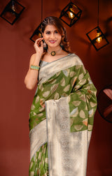 Mimosa Women's Woven Design Kanjivaram Style Art Silk Saree With Blouse Piece : SA00001742OLFREE