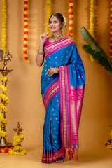 Mimosa Women's Woven Design Kanjivaram Style Art Silk Saree With Blouse Piece : SA00001733ANFREE