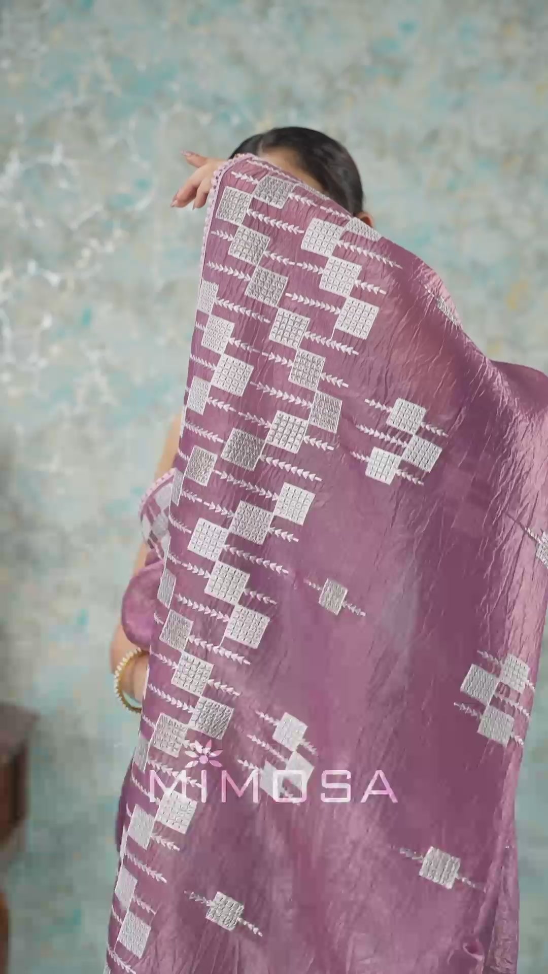 Mimosa Women's Woven Design Banarasi Style Tissue Crush Saree With Blouse Piece : SA00002009WNFREE