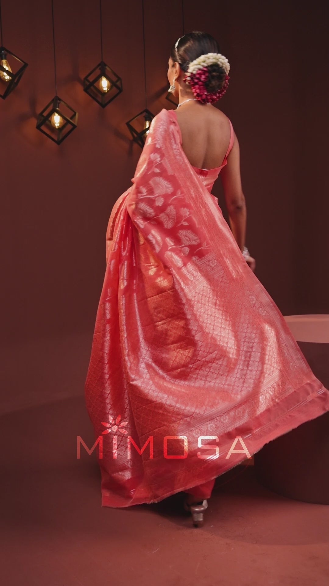Mimosa Women's Woven Design Banarasi Style Art Silk Saree With Blouse Piece : SA00001763GJFREE