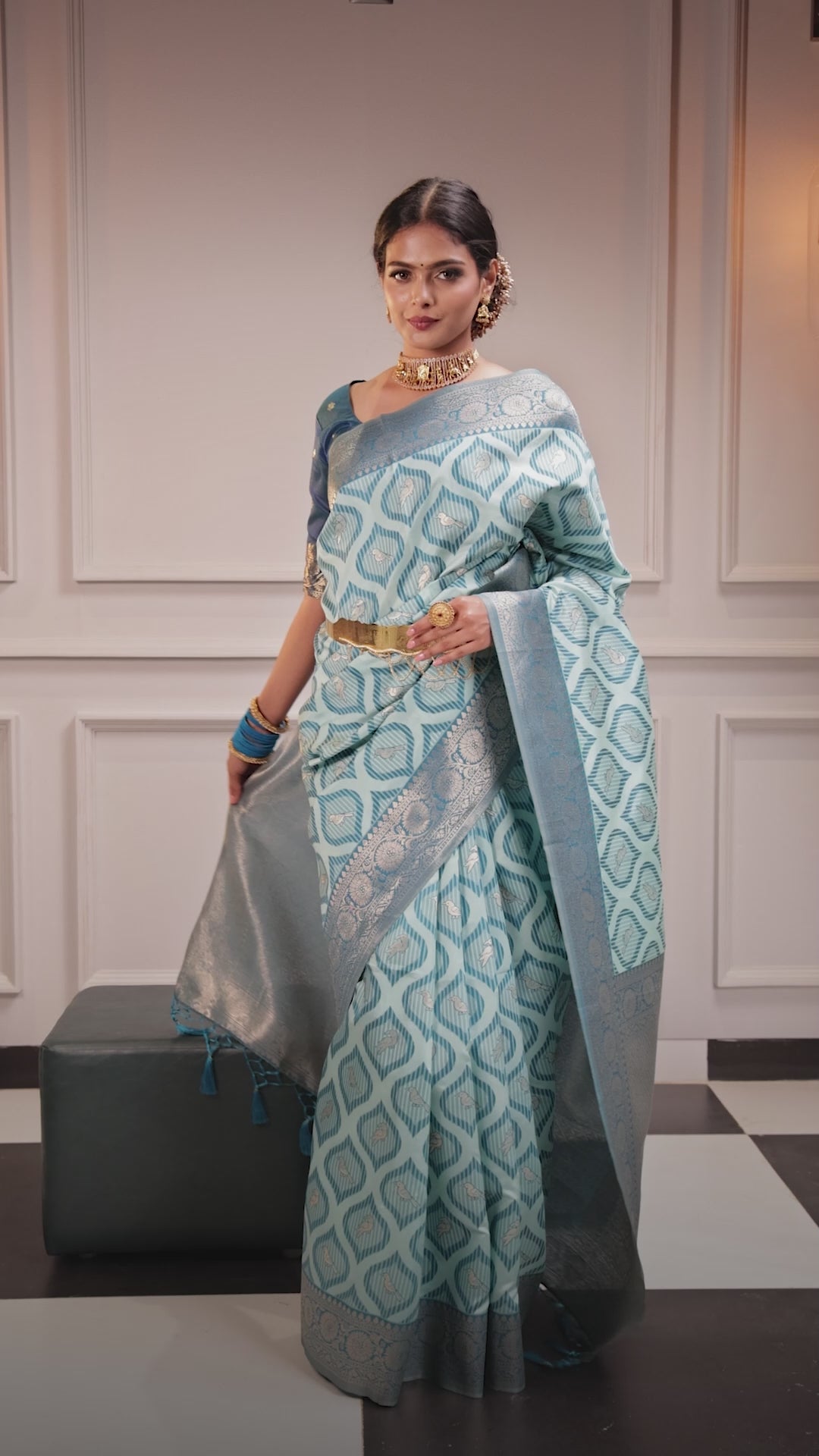 Mimosa Women's Woven Design Banarasi Style Art Silk Saree With Blouse Piece : SA00001588SFFREE