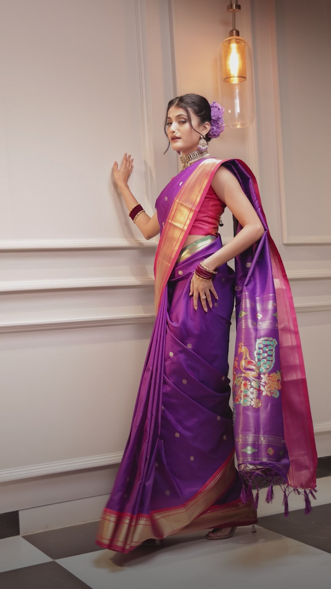 Mimosa Women's Woven Design Paithani Style Art Silk Saree With Blouse Piece : SA00001696VLFREE
