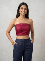 MIMOSA Mustard Kanjivaram tusser Saree — blouse close-up
