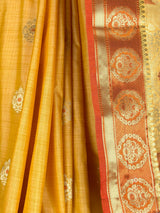 MIMOSA Mustard Kanjivaram tusser Saree — fleets shot full lifestyle