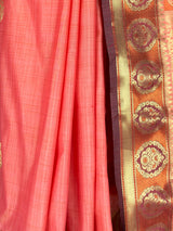 MIMOSA Pink Kanjivaram tusser Saree — fleets shot full lifestyle