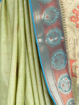 MIMOSA Pista Kanjivaram tusser Saree — fleets shot full lifestyle