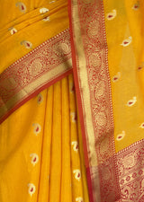 MIMOSA Mustard Banarasi Art Silk Saree — fleets shot full lifestyle