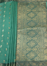 MIMOSA Rama Banarasi Art Silk Saree — pallu and zari work detail