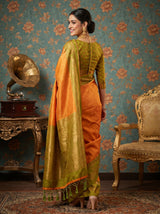 MIMOSA Gold Kanjivaram Art silk Saree — pose 9 styling detail