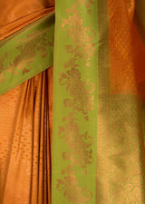 MIMOSA Gold Kanjivaram Art silk Saree — fleets shot full lifestyle