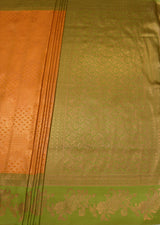 MIMOSA Gold Kanjivaram Art silk Saree — pallu and zari work detail