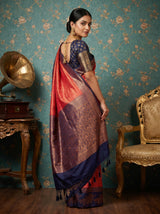 MIMOSA Gajari Kanjivaram Art silk Saree — pose 9 styling detail