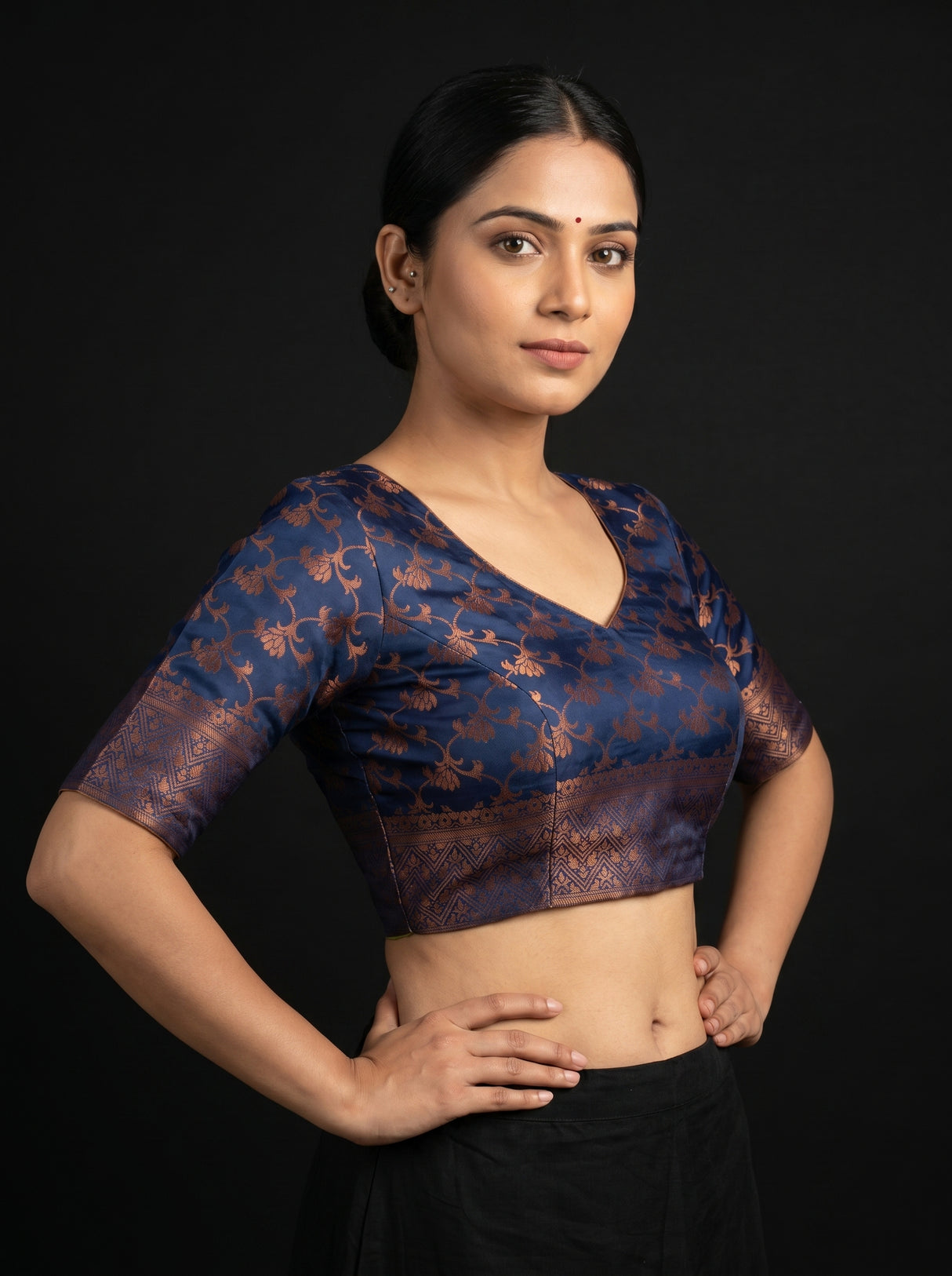 MIMOSA Gajari Kanjivaram Art silk Saree — blouse close-up