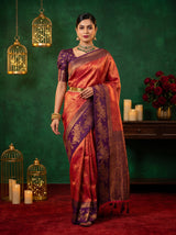 MIMOSA Maroon Kanjivaram Art silk Saree — pose 7 styling detail