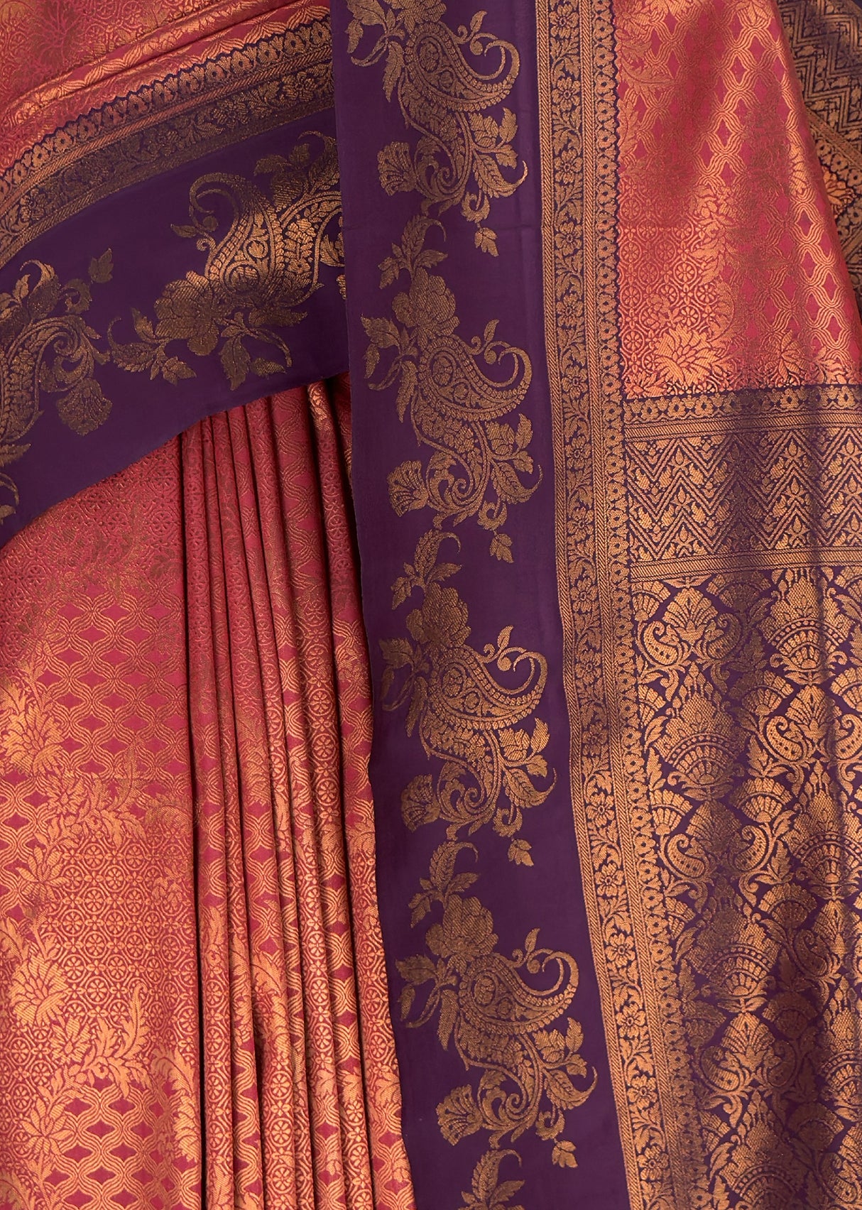 MIMOSA Maroon Kanjivaram Art silk Saree — fleets shot full lifestyle