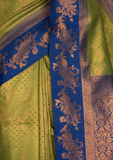 MIMOSA Olive Kanjivaram Art silk Saree — fleets shot full lifestyle