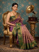 MIMOSA Wine Kanjivaram Art silk Saree — pose 8 styling detail