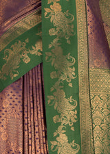MIMOSA Wine Kanjivaram Art silk Saree — fleets shot full lifestyle