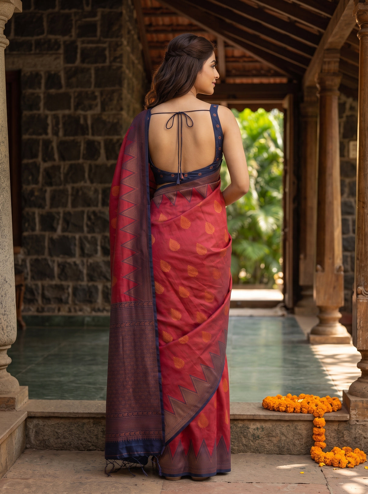 MIMOSA Gajari Saree Saree — pose 2 styling detail
